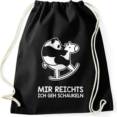 Produktbild von Turnbeutel Panda Mir reichts ich geh schaukeln Moonworks® schwarz unisize