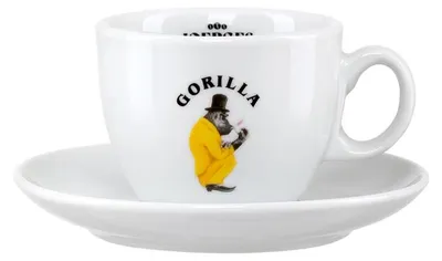 Produktbild von Gorilla Milchkaffee Tasse (310ml) mit Unterteller