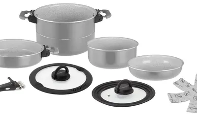 Immagine prodotto di Brunner Set di Pentole da Campeggio Fusion 7+1 in Alluminio con Rivestimento Ceramico 0806050N