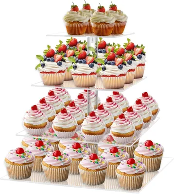 Obrázok produktu pre Štvorposchodový stojan na cupcakes, vyrobený z akrylu