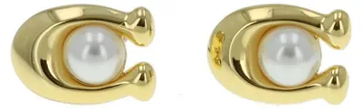 Produktbild von Elegante vergoldete Ohrringe mit Perle 37341922GLD100