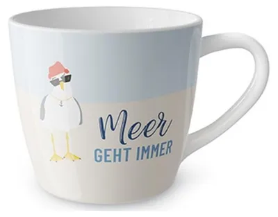 Produktbild von maritimer Maxibecher Meerfreunde mit Möwe für 400ml Geschenk für Dich