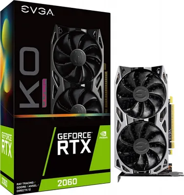 Produktbild von EVGA 06G-P4-2068-KR, GeForce RTX 2060, 6 GB, GDDR6, 192 Bit, 7680 x 4320 Pixel, PCI Express 3.0