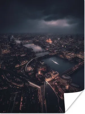 Produktbild von MuchoWow® Poster London - Stadt - Nacht 120x160 cm - Wandbilder