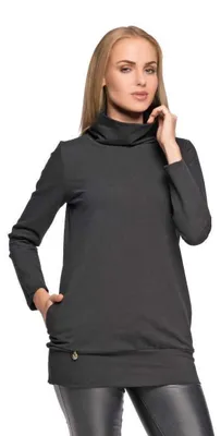 Produktbild von Damen Longshirt mit Taschen; Schwarz L/40