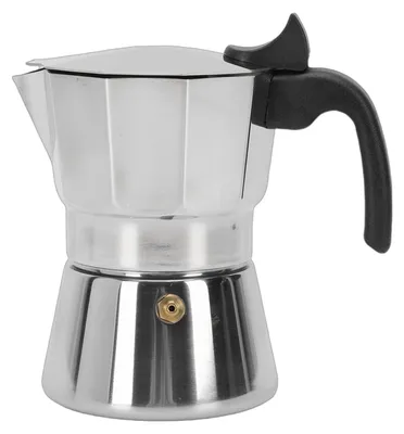 Image de Machine à café italienne octogonale en acier inoxydable pour la préparation sur plaque de cuisson, idéale pour une utilisation à la maison ou en voyage. Facile à nettoyer, capacité de 3 tasses (150 ml)