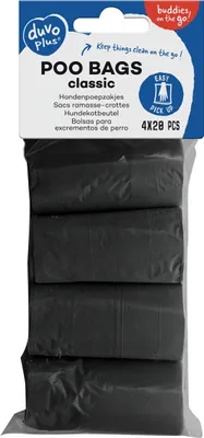Obrázok produktu pre Duvoplus Hundekotbeutel classic schwarz - 4 x 20 Stück