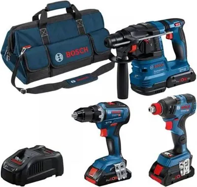 Immagine prodotto di Kit combinato di utensili: Bosch GSR 18V-55, GDX 18V-200, GBH 18V-22 + 3 batterie ProCORE18V da 4,0 Ah
