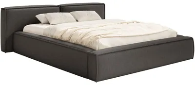 Image de Selsey Tilves Low - Lit rembourré 180x200 avec sommier et cadre à lattes, chenille, gris