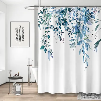 Produktbild von Duschvorhang mit Blumenmuster – Wasserdicht und waschbar
