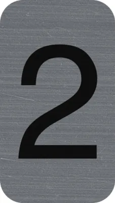 Image de Exacompta Plaque adhésive imitation Aluminium Chiffre 2 2,5x4,4 cm Gris 67182E