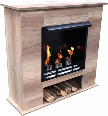 Zdjęcie produktu dla Kominek na etanol i żel model 001B jasny dąb z 27 szt. Zestaw