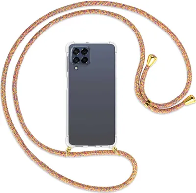 Produktbild von Handykette Backcover-Schutzhülle mit Band (Metall goldfarben) für Samsung Galaxy M53 5G - Rainbow