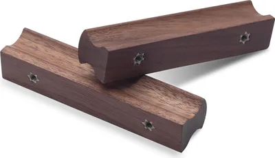 Immagine prodotto di Maniglie in legno per armadi - Maniglia per cassetto, maniglia per porta - 4 pezzi - Noce nero