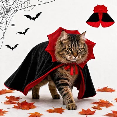 Immagine prodotto di Costume di Halloween per cani e gatti - mantello da vampiro - taglia M - abbigliamento per animali domestici