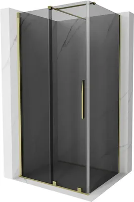 Produktbild von Mexen Velar Duschkabine 110x80 cm Graphit/Gold, Schiebetür Glas 8mm