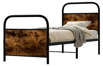 Produktbild von Bettgestell 80x200 cm aus geräuchertem Eichenholz ohne Matratze