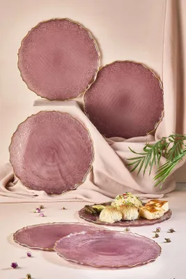 Image de Hermia Concept, Goblen6 - Plum, set de couverts (6 pièces), prune, verre, 28 x 28 cm