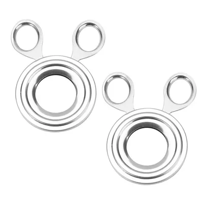 Produktbild von 2er-Set Eieröffner, Edelstahl-Eierschneider, Schälhilfe, für rohe, weich- und hartgekochte Eier, Metall-Eierdeckel-Schneider (silberfarben)