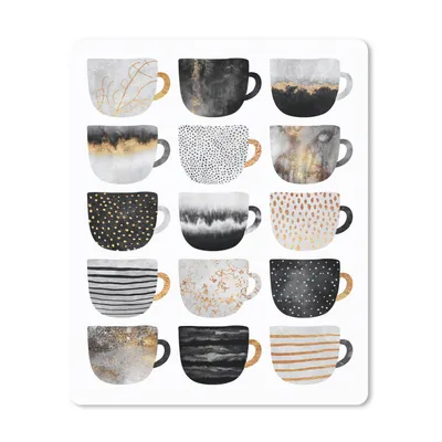 Produktbild von MuchoWow® Mauspad Mousepad Kaffeetassen - Abstrakt - Muster 30x40 cm - Mousepads - Maus Mat - Pad - Mausunterlage - Mausmatten