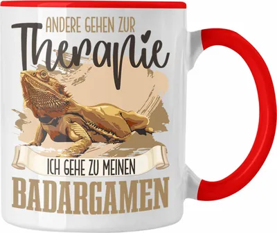 Produktbild von Trendation - Bartagame Tasse Geschenk für Bartagamen Besitzer Lustiger Spruch Anderen Gehen Zur Therapie (Rot)