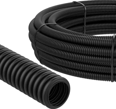 25m AUPROTEC Wellrohr ungeschlitzt innen Ø 14 mm Kabelschutz Rohr Marderschutz Leerrohr – schwarz