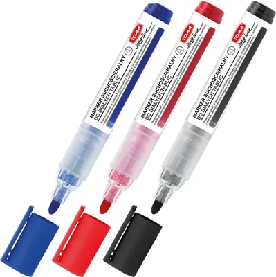 Produktbild von Tom's Long Line Dry Erase Marker 1000m Rundes Set Mix 3 Stk. TO-265Z04