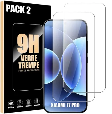 Image de 2x Verre Trempé pour Xiaomi 17 Pro, Protection Transparente 9H Antichoc Anti-Rayures