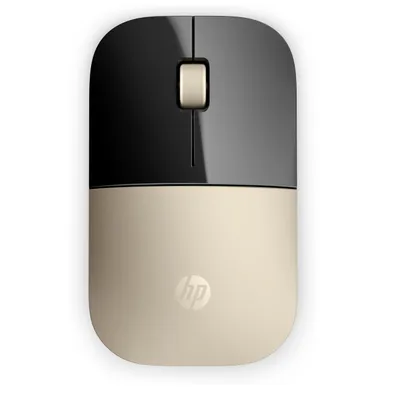 Productafbeelding van HP Zlaten draadloze muis Z3700, geschikt voor zowel rechtshandigen als linkshandigen, optisch, RF draadloos, 1200 DPI, goudkleurig