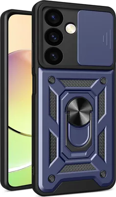 Produktbild von Galaxy S24+ Hülle mit 360° Drehbarer Magnetische Ring Ständer Halter Dia Kameraschutz TPU Bumper Silikon Schutzhülle für Samsung Galaxy S24+ Blau