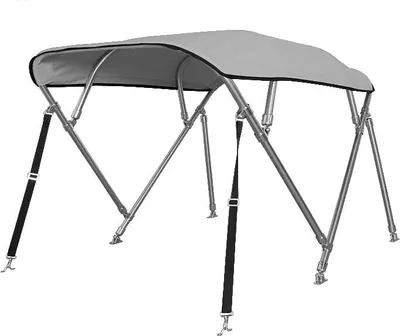 Produktbild von 4 Stangen Bimini Top Deluxe aus Edelstahl 215-228cm Breite Farbe grau