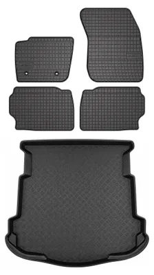 Zdjęcie produktu dla Dywaniki gumowe + mata bagażnika do Ford Mondeo MK4 2007-2012 (sedan, koło dojazdowe) – czarne, dopasowane – Wielganizator SolidPRO