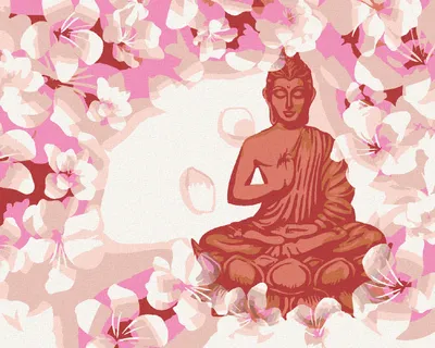 Produktbild von Zuty - Malen nach Zahlen - ROTER BUDDHA MIT BLUMEN, 40x50 cm, ohne Keilrahmen