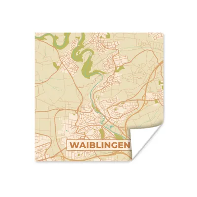 Produktbild von MuchoWow® Poster Waiblingen - Karte - Vintage - Stadtplan 100x100 cm - Babyzimmer