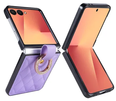 Produktbild von Handy Hülle Ringhalter für Samsung Galaxy Z Flip8 Kunstleder Strassverzierung
