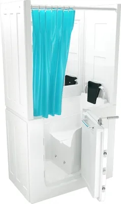 Produktbild von Seniorendusche und Kombination Wanne mit Whirlpool S08D-WP-TH-B-R 110x68x205cm