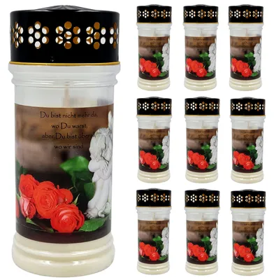 Produktbild von 10 x Trauerlicht Grabkerze PREMIUM 4 Tage