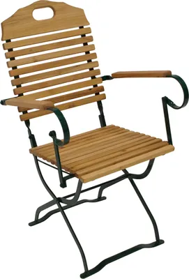 Produktbild von Klappstuhl Holzstuhl Gartenstuhl Stuhl, Dunkel Grün mit Armlehnen