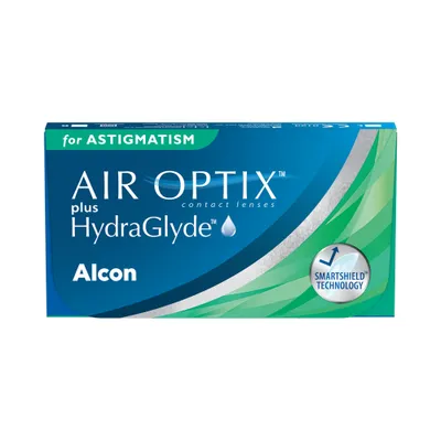 Produktbild von AIR OPTIX Plus HydraGlyde for Astigmatism - 6 monthly lenses - Sph: -2.25, Cyl: -1.25, Ax: 100, BC: 8.7, D: 14.5