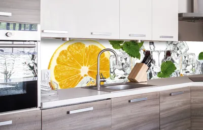 Produktbild von Küchenrückwand Folie selbstklebend ZITRONE UND EIS 260 x 60 cm - Klebefolie - Dekofolie - Spritzschutz für Küche -