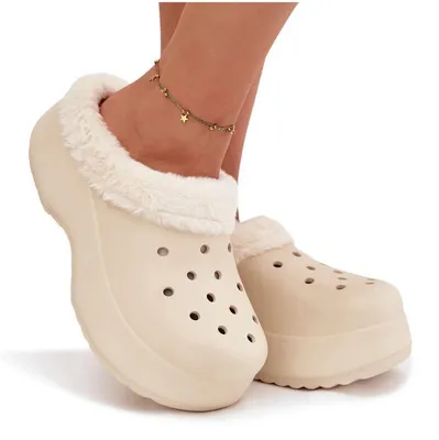 Produktbild von Schaumstoff Damenhausschuhe warm mit Fell beige Palvine 40/41