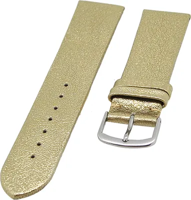 Produktbild von Uhrenarmband Kalbleder Glimmer Gold 22mm Dornschließe