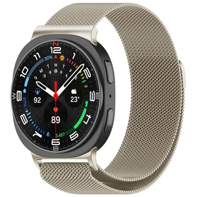Produktbild von Stravo Luxus-Milanaise-Armband für Samsung Galaxy Watch 9 / 8 / 8 Classic (40/44/46 mm) – Edelstahl-Uhrenarmband – Sternenlicht