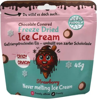 Produktbild von Froozly Freeze Dried Ice Cream Chocolate Covered Strawberry 45g