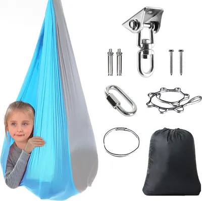 Produktbild von Kinderschaukel Hängematte, Indoor Therapieschaukel, Kuschelhängematte für Kinder mit ADHS, Asperger, Sensorische Integrationstherapie Double Layer Pod Schaukelstuhl