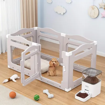 Produktbild von Hunderennen – Welpenrennen – Tierrennen – Hundekennel – Hundebox – Transparentes Acryl – Zusammenklappbar mit Tür