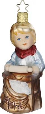 Produktbild von Christbaumschmuck Bäckerjunge 11cm Glas Figur Braun / Bunt