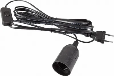 Produktbild von E27 Lampenfassung mit Schalter Netzkabel 3,5m 350SW schwarz