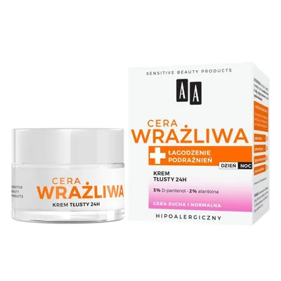 Productafbeelding van AA Cera, Crème voor de gevoelige huid, voedende crème, 24 uur, 50 ml