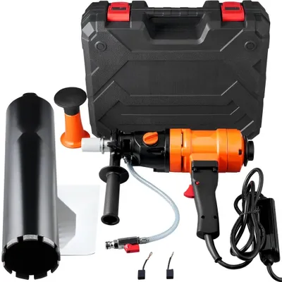 Obrázek produktu pro Jádrová vrtačka 1500W - Diamantová magnetická vrtačka - Mokré vrtání 1100/2400 ot/min - Jádrová vrtačka 8-10,2cm
